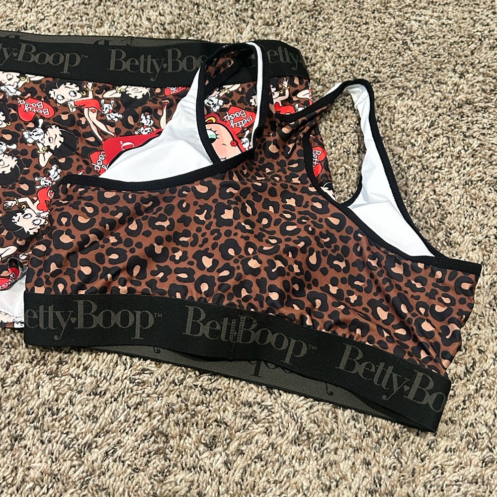 Betty Boop Wild Leopard Sports Bra
